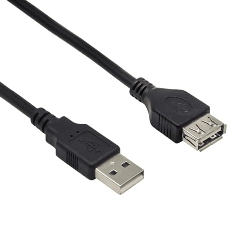 CABLEPELADO USB 2.0 Verlängerungskabel | USB Typ A Stecker auf Buchse | Geschwindigkeit bis zu 480 Mbit/s | Drucker, Maus, Tastatur, Pendrive, PS-Fernbedienung, externe Festplatte, PC | Schwarz | 1m von CABLEPELADO