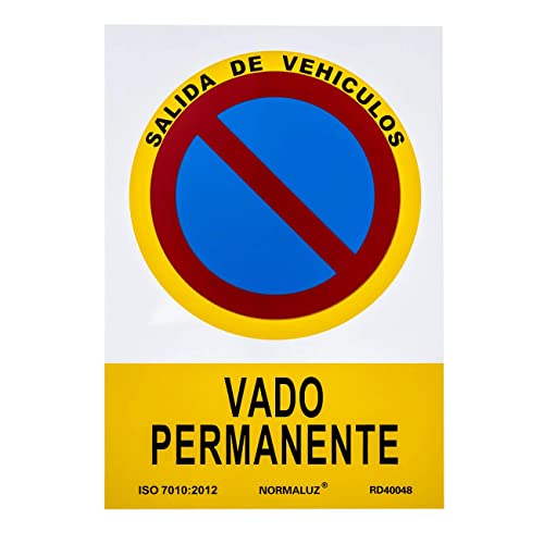 Vado Permanent Schild | Informationsschild Vado | PVC | ISO 7010:2012 zertifiziert | 0,7 mm dick | 30 cm hoch x 21 cm breit | Gelb von CABLEPELADO