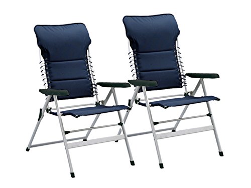 2er-Set Campingstühle / Liegestühle Novara, Sitzhöhe 50cm, in 7 Positionen verstellbar, Navy; Campart Travel CH-0592 von Campart