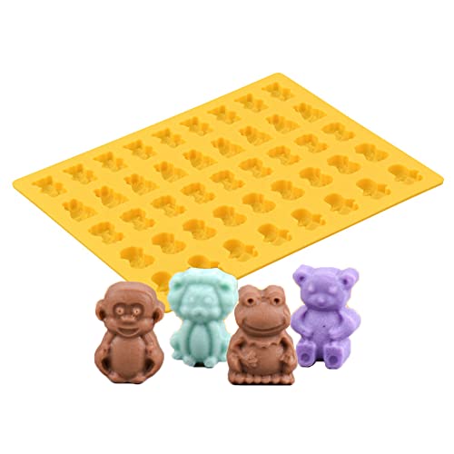 Pralinenformen, 44 Silikonformen In Tierform, Affe, Löwe, Frosch, Bär, Ente, Mini-Gummiform Zum Backen, Kekse, Pudding, Gelee, Hundekekse von CANDeal