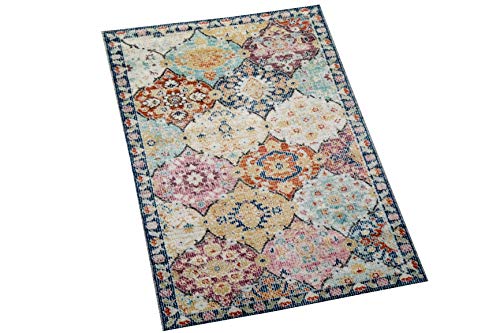 CARPETIA Teppich Outdoor Orientteppich Wohnzimmerteppich Ornamente bunt Größe 80x150 cm von CARPETIA