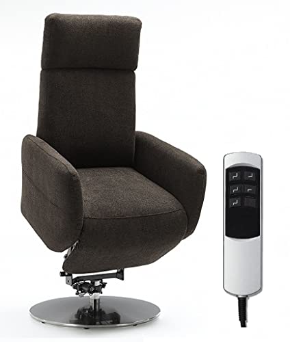 Cavadore TV-Sessel Cobra mit 2 E-Motoren und Aufstehhilfe / Elektrisch verstellbarer Fernsehsessel mit Fernbedienung / Relaxfunktion, Liegefunktion / bis 130 kg / M: 71 x 110 x 82 / braun von CAVADORE