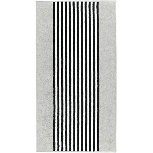 Cawö Home Handtücher Black & White Streifen 977 Silber - 76 Duschtuch 70x140 cm von Cawö