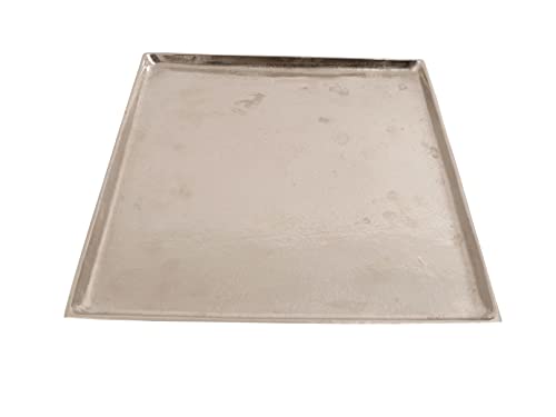 CB Home & Style Deko-Tablett silber ohne Griffe Dekoteller Silber aus Metall Aluminium rechteckig 30 x 30 cm, 206707 von CB Home & Style