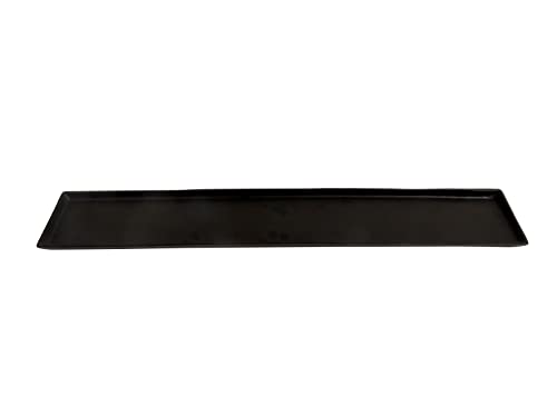 Deko-Tablett schwarz ohne Griffe Dekoteller aus Metall Aluminium rechteckig 44,5 x 12,5 cm von CB Home & Style