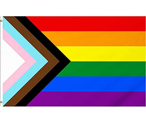 CC wonderland zone 3x5 Fuß Fortschritt Stolz Regenbogenfahne - LGBT Flagge Polyester mit Messingösen von CC wonderland zone