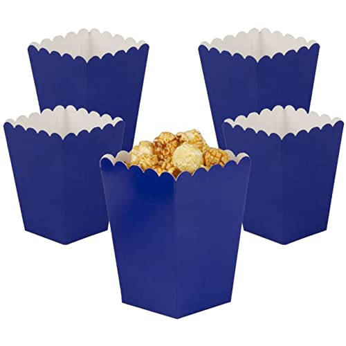 CC wonderland zone 24 Stück Popcorn Tüten Marineblau,Popcorn Boxen Klein,Mini Popcorn Behälter,Popcorn Kästen Blau aus Papier für Partys von CC wonderland zone