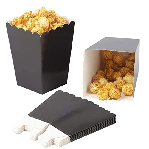 CC wonderland zone 24 Stück Popcorn Tüten Schwarzer,Popcorn Boxen Klein,Mini Popcorn Behälter,Popcorn Kästen aus Papier für Partys von CC wonderland zone