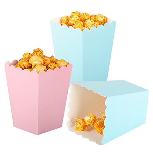 CC wonderland zone 24 Stück Popcorn Tüten Rosa und Blau,Popcorn Boxen Klein,Mini Popcorn Behälter,Popcorn Kästen aus Papier für Partys von CC wonderland zone