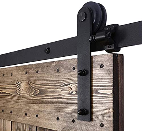 121cm/4FT Schiebetürsystem Zubehörteil Laufschiene Schiebetürbeschlag Holzschiebetür Komplettset Schiebetür Schiene Set Schwarz/sliding barn door hardware von CCJH