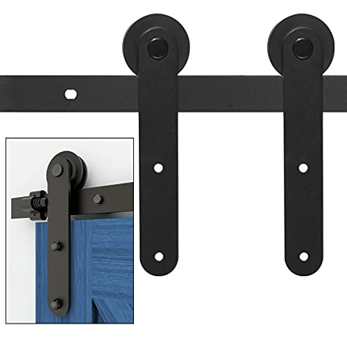 201cm/6.6FT Schiebetürsystem Zubehörteil Laufschiene Schiebetürbeschlag Holzschiebetür Komplettset Schiebetür Schiene Set Schwarz/sliding barn door hardware von CCJH