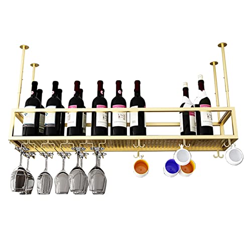 CCJJZQ An der Decke montierter Weinglashalter, hängender Stielglashalter, Verstellbarer Stielglashalter für Heim- und Küchendekoration (OneColor 80x35cm(32x13in)) von CCJJZQ