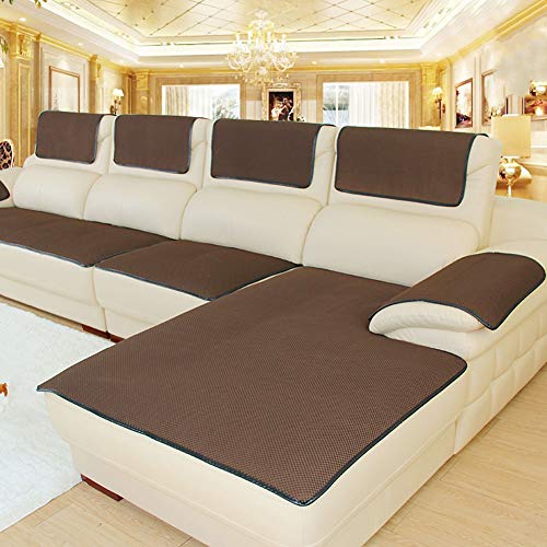 CClz Anti-rutsch Atmungsaktive Sofabezug Für Haustiere Hund, Sommer Sectional Sofa Sofa Überwurf Für Ledersofa Schmutzabweisend Möbel Protector-Kaffee 60x120cm(24x47inch) von CClz