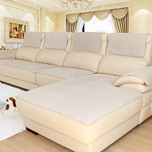 CClz Anti-rutsch Atmungsaktive Sofabezug Für Haustiere Hund, Sommer Sectional Sofa Sofa Überwurf Für Ledersofa Schmutzabweisend Möbel Protector-beige 80x80cm(31x31inch) von CClz