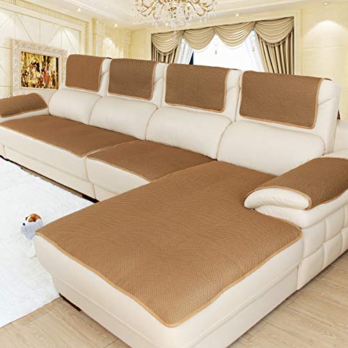 CClz Anti-rutsch Atmungsaktive Sofabezug Für Haustiere Hund, Sommer Sectional Sofa Sofa Überwurf Für Ledersofa Schmutzabweisend Möbel Protector-braun 60x180cm(24x71inch) von CClz