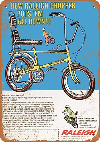 Raleigh Chopper Bicycle Blech Blechschild Warnschild Schilder Retro Blechschilder Metall Poster Malerei Wanddekoration Cafe Bar Geschäft Garage von CDecor
