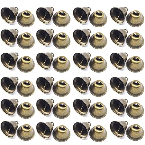 CEEYSEE 36 Stück Vintage Mini Bronze Small Bells (42 X 38mm) für Hochzeiten, Türen, Hundetürklingeln und Toilettentraining, Schmuck, Nähen, Weihnachten Halloween Dekoration Glocken von CEEYSEE
