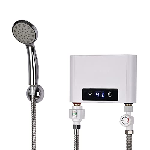 Elektronischer Durchlauferhitzer,CEIEVER Mini Instant Warmwasserbereiter 220V 5500W Mini Warmwasserbereiter mit Durchlauferhitzer Dusche,für Badezimmer Küche von CEIEVER