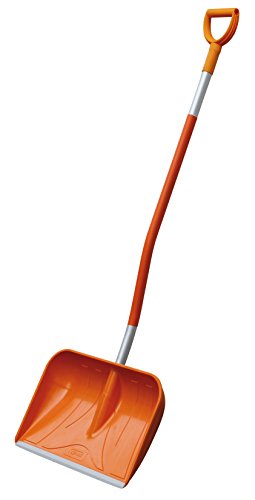 GfK-Schneeschaufel mit D-Griff, Schaufel-BxH 560 x 360 mm, orange. von Certeo