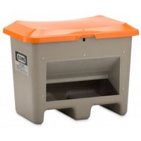 CEMO Streugutbehälter Plus3 200 Liter unterfahrbar mit Entnahme grau/orange von CEMO