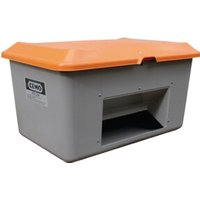 CEMO Streugutbehälter Plus3 400 Liter mit Entnahme grau/orange von CEMO