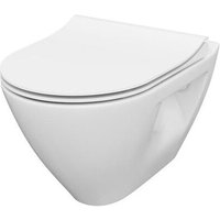 Mille randlose wandhängende Toilettenschüssel mit Softclose-Deckel, Weiß (S701-454-ECO) - Cersanit von CERSANIT