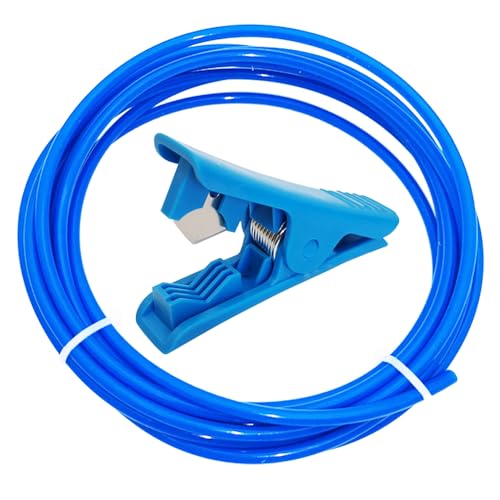 Teflon-Schlauch Blau, für Düse 3D-Drucker CESFONJER 8 Meter PTFE 1,75 mm Filament ID 2 mm OD 4 mm Teflon Tube for Nozzle + Leitung Rohrschneider von CESFONJER