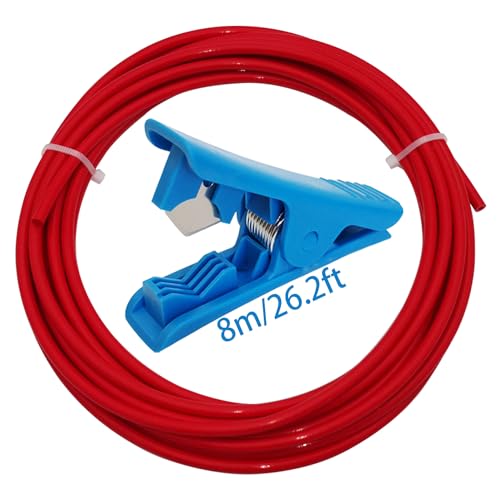 Zufuhrrohr, CESFONJER Roter PTFE-Teflonschlauch (8 m, 2 mm Innendurchmesser x 4 mm Außendurchmesser) + blauer PTFE-Schlauchschneider für Creality Ender 3/Pro Ender 5 CR-10/10S 1,75 Filament 3D-Drucker von CESFONJER