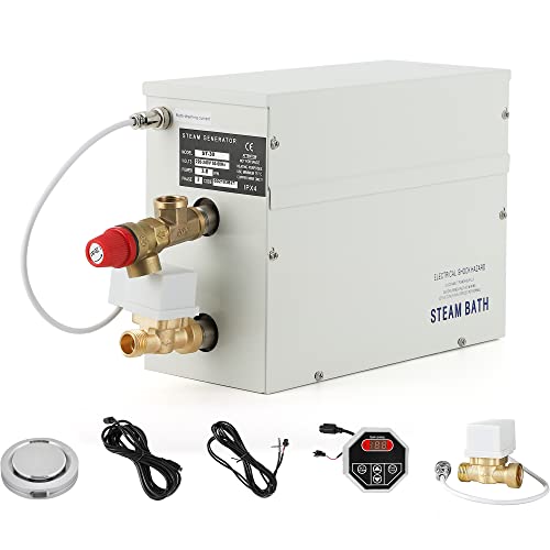 CGOLDENWALL 3 KW Haushalt Sauna Dampfgenerator 220 V, ideal für Sauna/Dusche/Bad/Spa, mit Automatischer Entwässerung, LED-Digital-Regler 35-55℃, für 1.5-3 m3 Raumheizung von CGOLDENWALL