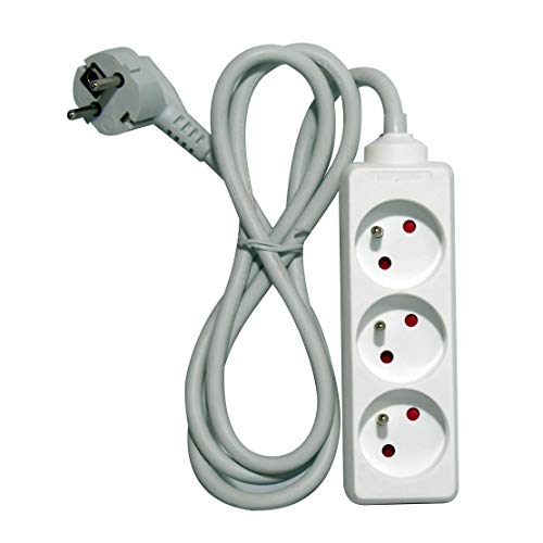 Chacon 48012 3 AC Outlet (S) 1.5 m White Power Extension – Power Extensions (White, Grey, 16 A, 1.5 m) von CHACON