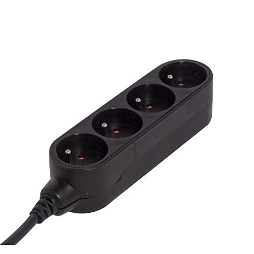 Chacon 48844 4 AC Outlet (S) schwarz Power Extension – Grundlagen (schwarz, schwarz, 16 A) von CHACON