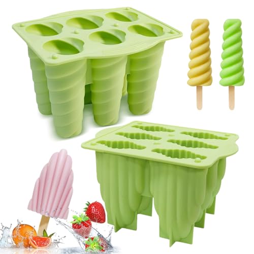 Popsicle Formen Set, 12 Kavitäten Eisformen Silikon Formen, Eisformen Silikon, Eis am Stiel Formen, Eisformen Eis am Stiel Silikon, Eiszapfen sind BPA-frei von CHENKEE