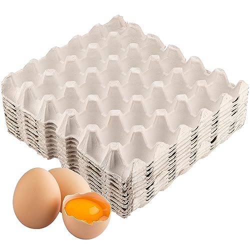 CHEUKYIU 10 Stück 30x30x4,5 cm Eierkartons 30er Pappe Eierbehälter Papierzellstoff Eierpappe Eier Behälter Eierhöcker Eierschachtel Leere Eierkartons für 30 Eier Hühnereier, Farm Freshies von CHEUKYIU