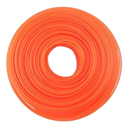 CHEUKYIU Nylon Trimmerfaden 2mm Rasentrimmer Faden Freischneider Faden Mähfaden Nylonfaden für Rasentrimmer Trimmer Park Garden Yard Rasen Gras und Unkraut, 110 meters Lang, Orange von CHEUKYIU