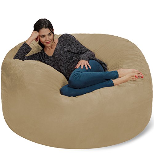 Chill Sack Bohnenbeutelstuhl: Riesen-5' Memory-Foam-Möbel Sitzsack - großes Sofa mit weicher Microfaserabdeckung - Kamel von Chill Sack