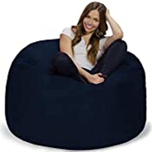 Chill Sack Bohnenbeutelstuhl: Riesen 4' Memory Schaum Möbel Bean Bag - großes Sofa mit weicher Microfaser - Navy von Chill Sack