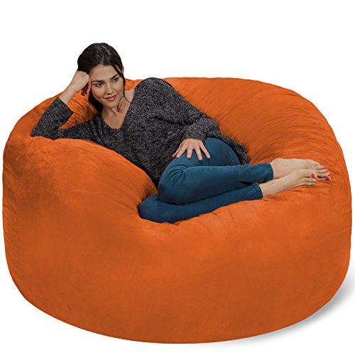 Chill Sack Bohnenbeutelstuhl: Riesen-5' Memory-Foam-Möbel Sitzsack - großes Sofa mit weicher Microfaserabdeckung - Orange von Chill Sack