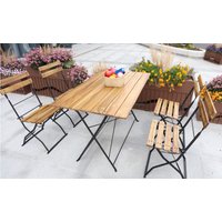 5 teiliges Outdoor-Klappstuhl-Set aus Akazienholz von CHILLROI