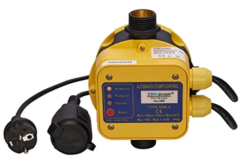 CHM GmbH® Automatische Pumpensteuerung mit Trockenlaufschutz und Manometer, Drucksteuerung, Druckschalter für Pumpe bis 10 Bar von CHM GmbH