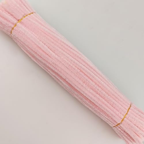 CHUYIX100 Stück Pfeifenreiniger Chenilledraht Biegeplüsch Plüsch Drehstab Gedrehte Stäbe Bunte Drehstäbe Kinder-Drehstab Twist-Stick für Kindergarten Familie Spaß und DIY DekorationHell-Pink von CHUYIX