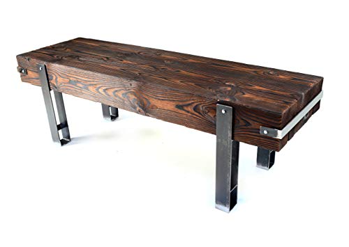 CHYRKA® Bank Sitzbank Massiv-Holz Brody Loft Vintage Bar Industrie Design Handmade Holz Metall (28 cm x 140 cm h=45 cm) von CHYRKA