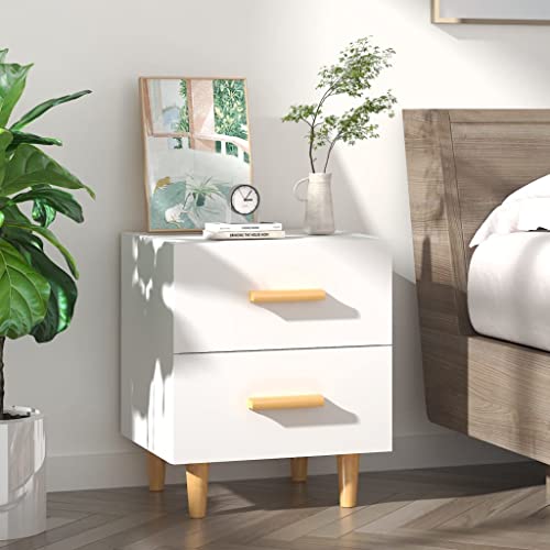 CINDERFUL Nachttisch, Nachttisch, Nachttisch mit Schubladen, vielseitiger Stauraum, Nachttisch aus Holz mit Schublade for Schlafzimmer-Dekor (Color : Weiß, Size : 40 x 35 x 47.5 cm (B x T x H)) von CINDERFUL