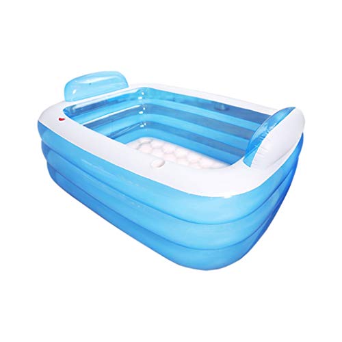 Paar aufblasbare Badewanne, Kinder-Pool blau Kunststoff PVC aufblasbare Badewanne Faltbare Bequeme Lagerung aufblasbare Badewanne (größe : 150CM) von CJX-Aufblasbare Badewanne