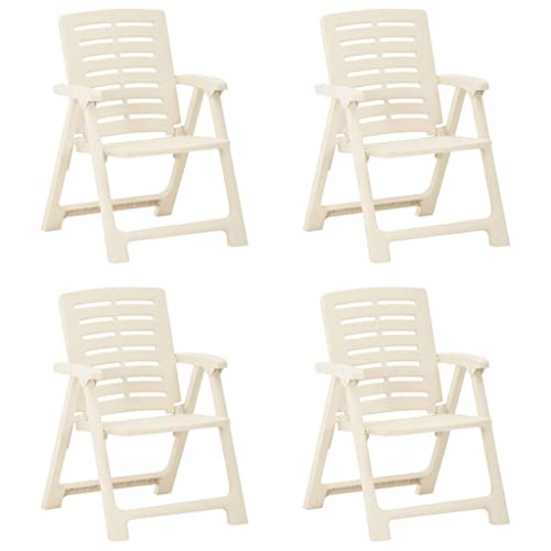 CKioict Küchenstühle Esszimmerstühle Strandkörbe Gartenstühle 4 STK. Kunststoff WeißGeeignet für Terrassen, Rasenflächen, Bauernhäuser von CKioict