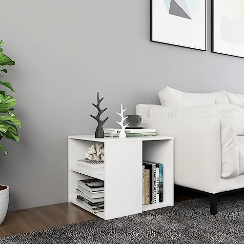 CKioict Moderner Konsolentisch Sofa Tisch Telefontisch Beistelltisch Weiß 50x50x45 cm Holzwerkstofffür Flur, Eingang, Wohnzimmer, Schlafzimmer von CKioict