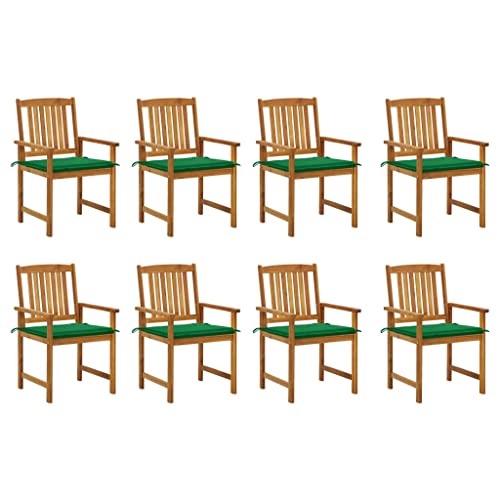 CKioict Stapelstuhl Balkonstuhl Terrassenstühle Gartenstühle mit Kissen 8 STK. Massivholz AkazieGeeignet für Balkone, Rasenflächen, Gärten von CKioict