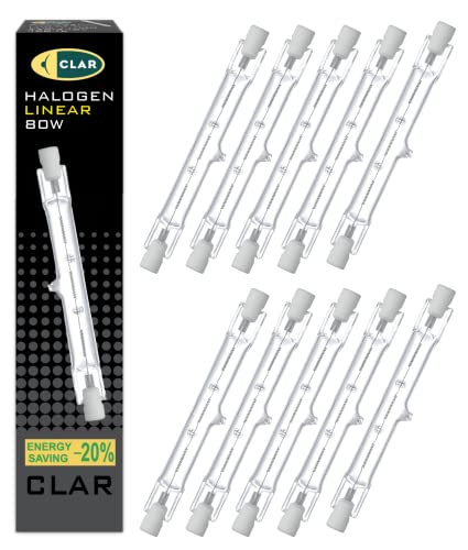 CLAR - Halogen Leuchtmittel 120W R7S 78mm Dimmbar, Halogenstab 78mm, Leuchtmittel R7S, R7S Leuchtmittel, Ersatz Für Halogenstäbe (Pack 10) von CLAR