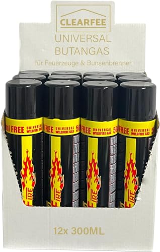 Butan Nachfüllgas für | Flambierbrenner, Küchenbrenner und Bunsenbrenner | 100% Reinheit | Nachfüllen Gas (12) von CLEARFEE