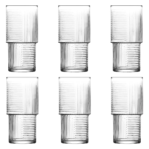 CLEARFEE 6-teiliges Trinkgläser-Set aus hochwertigem Glas 325 ml oder 400 ml Whiskeygläser Saftgläser spülmaschinengeeignete Gläser Perfekt für zu Hause, Restaurants und Partys (400 ml) von CLEARFEE
