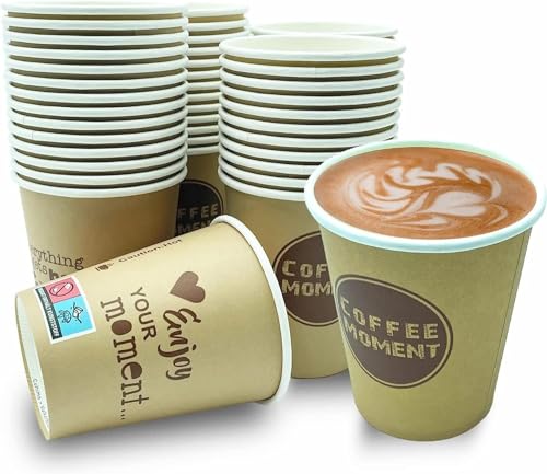 CLEARFEE Premium 50 Stück Pappdeckel für 200ml (8oz) Pappbecher Einweg Kaffeebecher Coffee Kaffee to go Deckel aus Papier, Nachhaltig von CLEARFEE